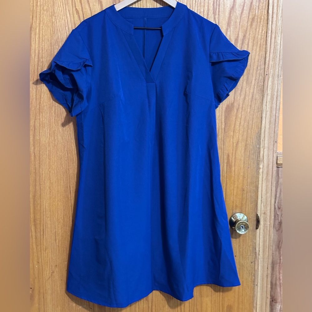 Royal Blue dress sz 0X or‎ XXL tulip sleeve